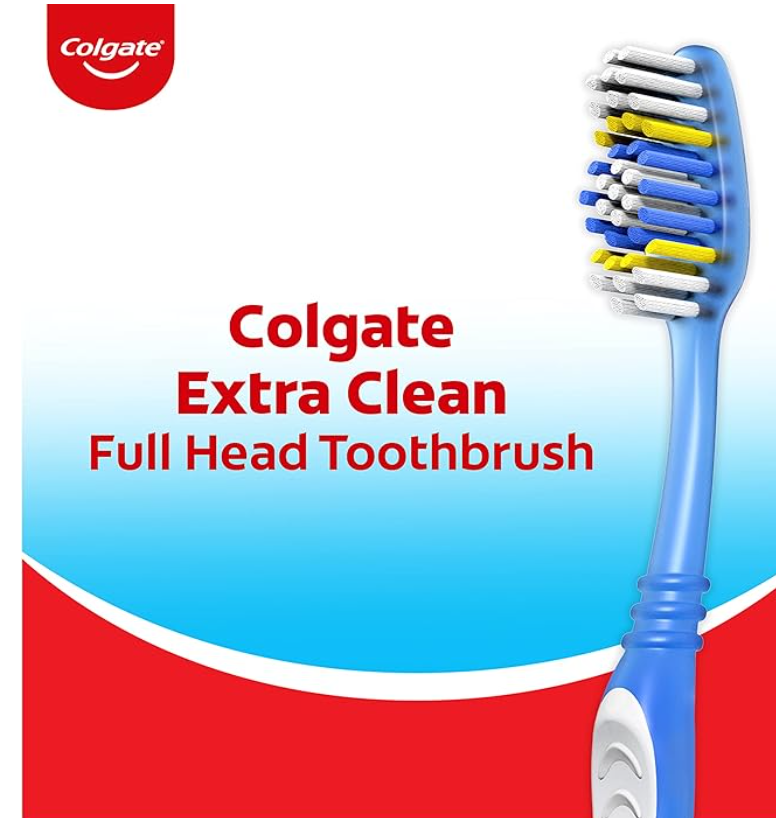 Colgate Extra Clean Toothbrush, Soft Toothbrush for Adults Packaging May Vary, 6 Count