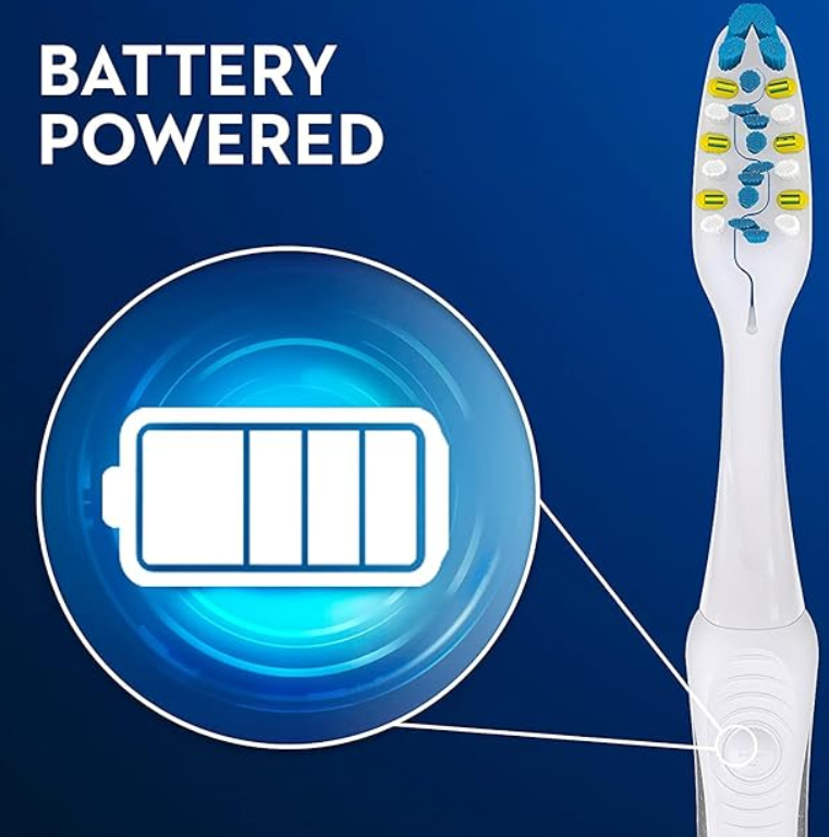 Oral-B Pulsar 3D White Pulsar Battery Toothbrush, Soft, 2 Count (Colors May Vary)