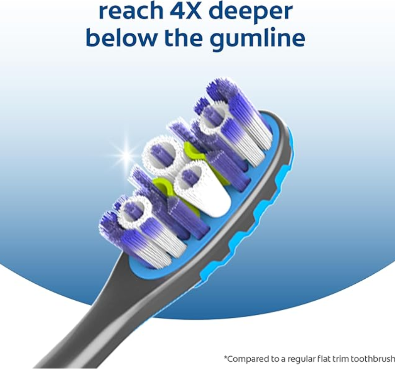 Colgate 360 Advanced Floss Tip Toothbrush, Soft Toothbrush for Adults, 4 Pack