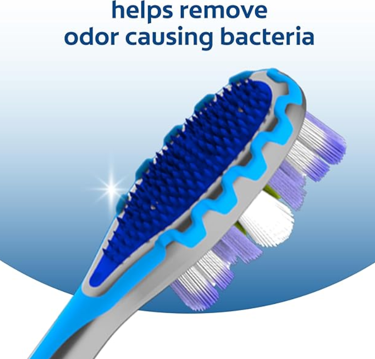 Colgate 360 Advanced Floss Tip Toothbrush, Soft Toothbrush for Adults, 4 Pack
