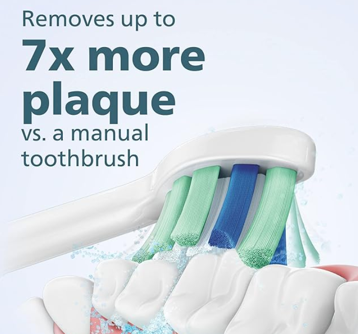 Philips Sonicare 4100 Power Toothbrush, Rechargeable Electric Toothbrush with Pressure Sensor, White HX3681/23